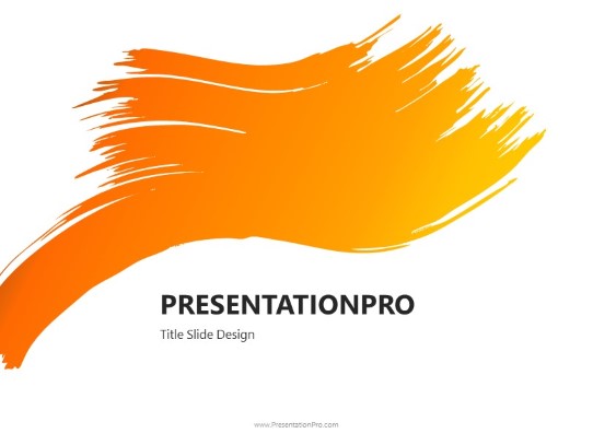 Paint Brush 1 Orange wide PowerPoint Template title slide design
